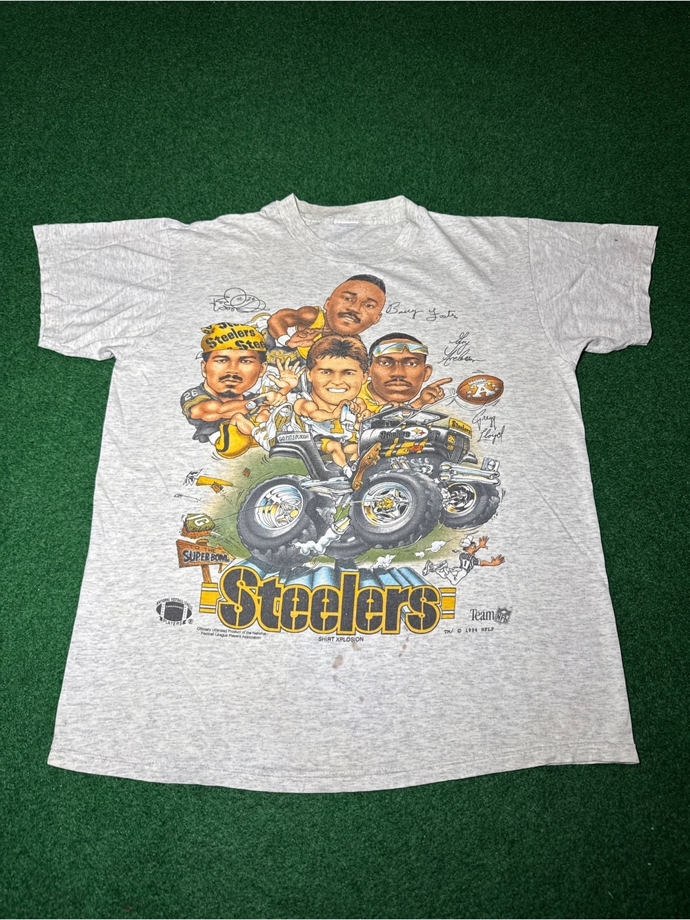 Steelers Vintage Shirt Xplosion RARE 90s Caricature Cartoon Pittsburgh Grail Lrg